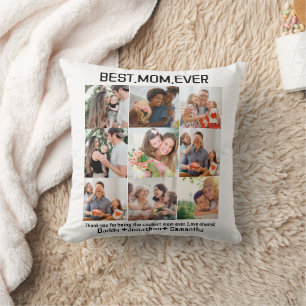 Gift For Best Mum Ever Family Photo Collage Cushion