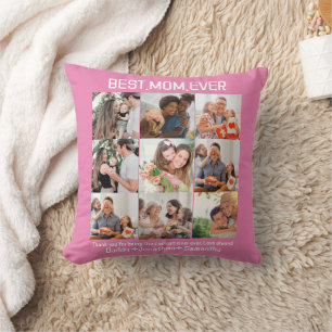 Gift For Best Mum Ever Family Photo Collage Cushion