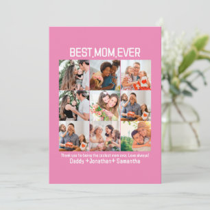 Gift For Best Mum Ever Family Photo Collage Holiday Card