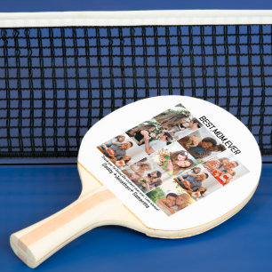 Gift For Best Mum Ever Family Photo Collage Ping Pong Paddle