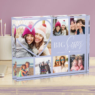 Gift For Big Sister 7 Photo Collage Heart BFFs Block