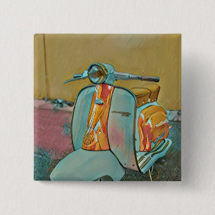 Gift for biker 15 cm square badge