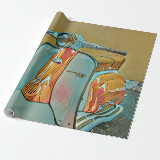 Gift for biker wrapping paper (Unrolled)