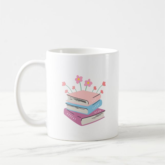 Gift for Bookworm Readers Coffee Mug (Left)