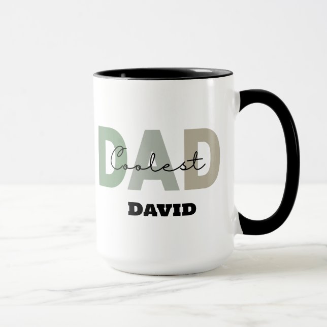 Gift For Coolest Dad Personalised Name Fathers Day Mug (Right)