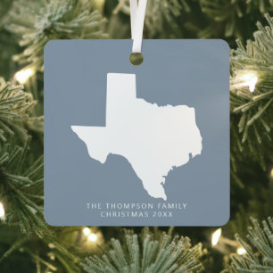 Gift For Couples Friends Clients Texas Christmas Metal Tree Decoration