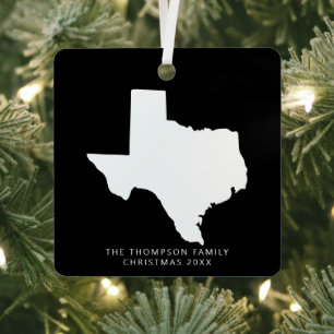 Gift For Couples Friends Clients Texas Christmas Metal Tree Decoration