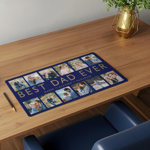 Gift for Dad Best Dad Ever Family Photo Collage Desk Mat