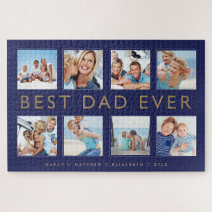 Gift for Dad Best Dad Ever Photo Collage Jigsaw Puzzle