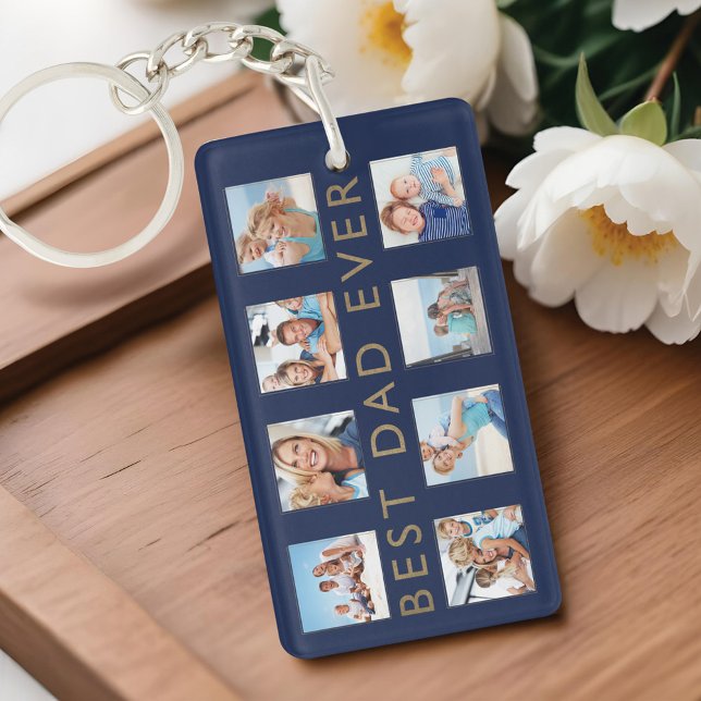 Gift for Dad | Best Dad Ever Photo Collage Key Ring (Gift for Dad | Best Dad Ever Photo Collage Keychain)