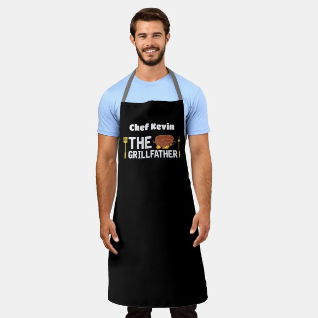 Gift For Dad Custom Name Father's Day Grill Father Apron (Worn)
