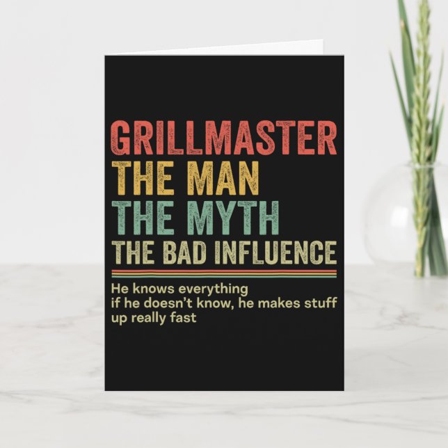 Gift For Dad Nickname Of Dad Tee Grillmaster Dad  Card (Front)