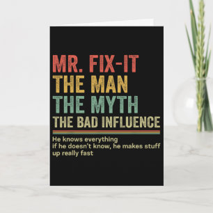 Gift For Dad Nickname Of Dad Tee Mr. Fix-it Dad  Card