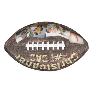 Gift for Dad Wood Effect #1 Dad Football