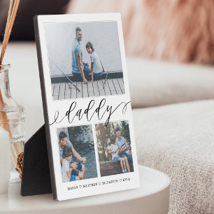 Gift for Daddy Family Memories 3 Photo Collage Plaque
