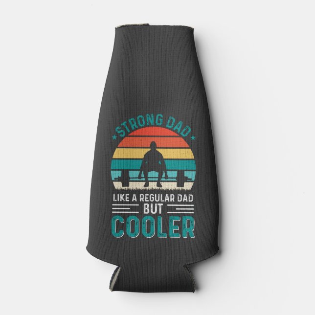Gift for Dads who work out; crossfit; weights; gym Bottle Cooler (Front)