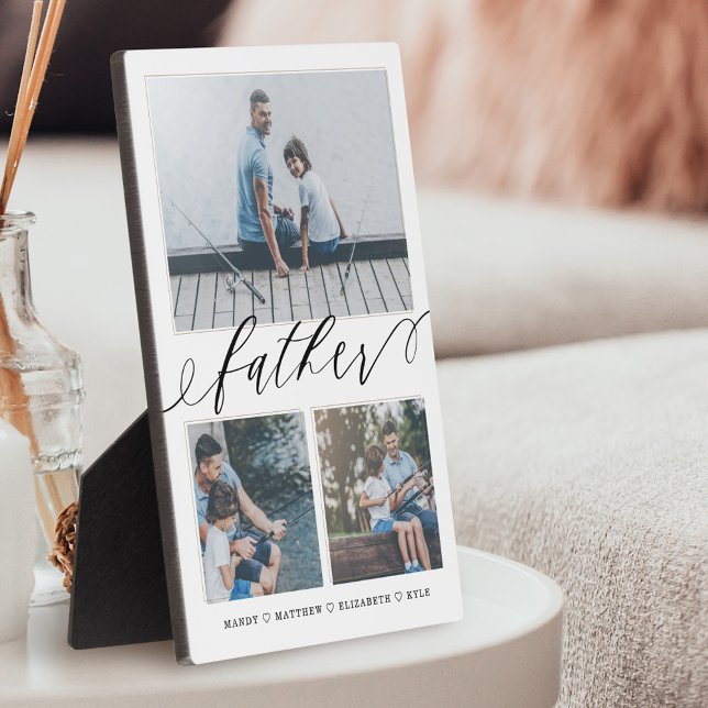 Gift for Father | Family Memories 3 Photo Collage Plaque (Creator Uploaded)
