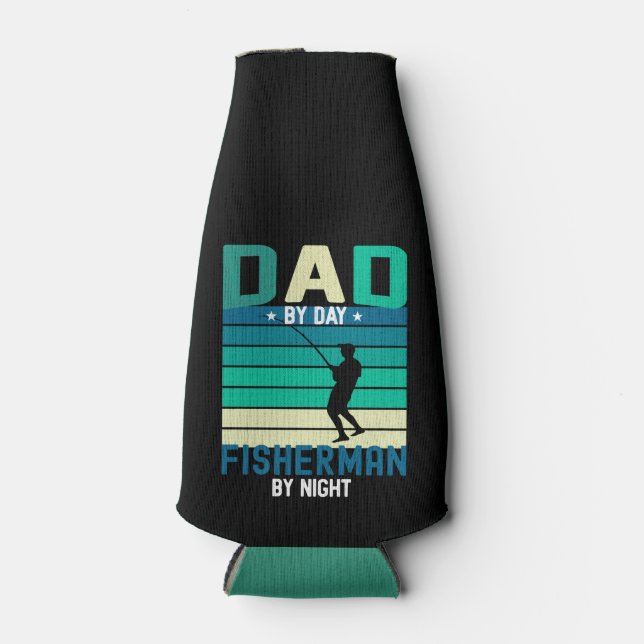 Gift for fishing dad; fish; fisherman; father; bottle cooler (Front)