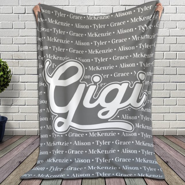 Gift For Gigi with Grandchildren Names Sherpa Blanket (Creator Uploaded)