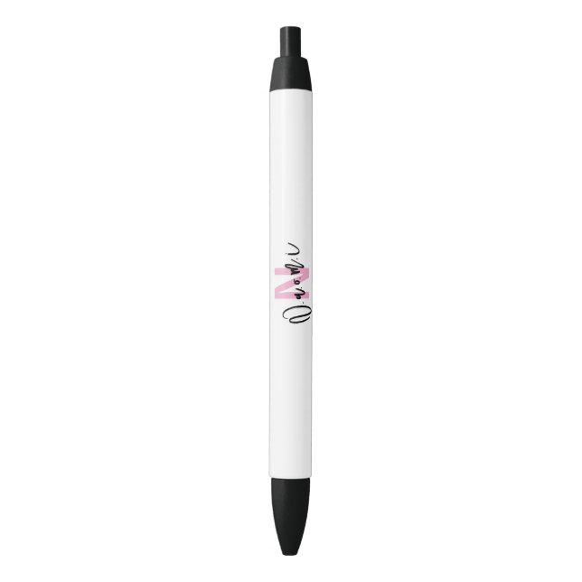 Gift for Girls – Personalized N with Name Naomi  Black Ink Pen (Front Vertical)