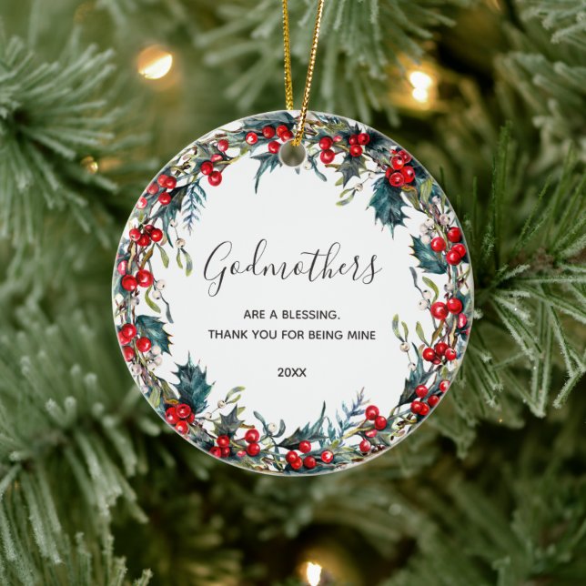 Gift for Godparent Proposal from Godchild Ceramic Tree Decoration (Tree)