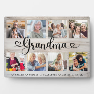 Gift for Grandma Grandchildren Photo Collage Plaque