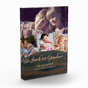 Gift For Grandma Grandpa Photo Collage Grandparent Block