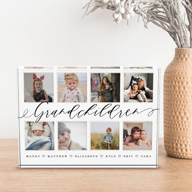 Gift for Grandparents Grandchildren Photo Collage Block (Creator Uploaded)