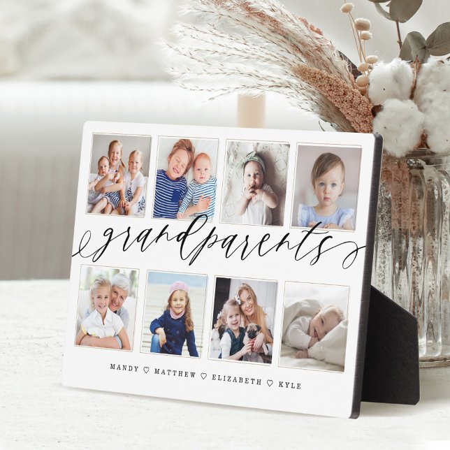 Gift for Grandparents Grandchildren Photo Collage Plaque (Creator Uploaded)