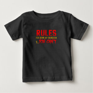 Gift For Grandson   Rule For Dating My Grandson Baby T-Shirt
