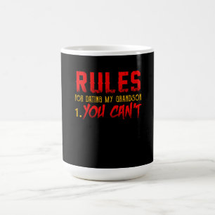 Gift For Grandson Rule For Dating My Grandson Coffee Mug