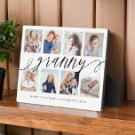 Gift for Granny | Grandchildren Photo Collage Plaque<br><div class="desc">Send a beautiful personalised gift to your Granny that she'll cherish forever. Special personalised grandchildren photo collage plaque to display your special family photos and memories. Our design features a simple 8 photo collage grid design with "granny" in a beautiful handwritten black script style. Each photo is framed with a...</div>