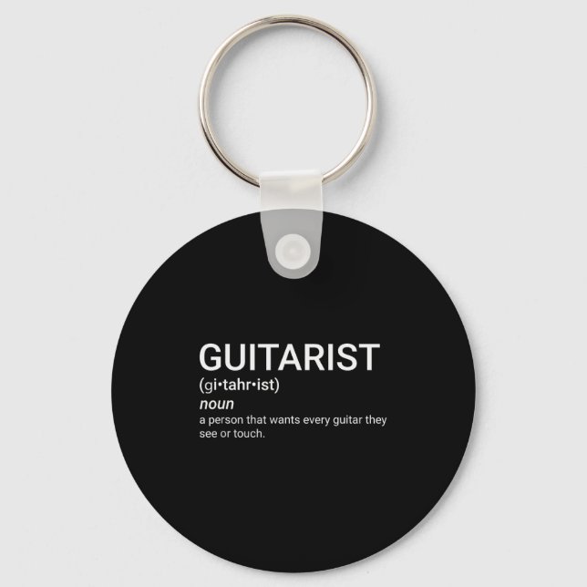 Gift For Guitar Player Guitarist Definition Funny  Key Ring (Front)