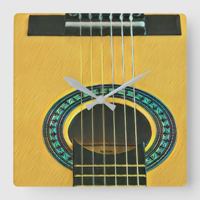 Gift for guitarist boyfriend square wall clock (Front)