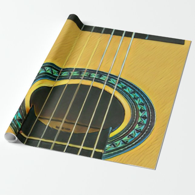 Gift for guitarist boyfriend wrapping paper (Unrolled)