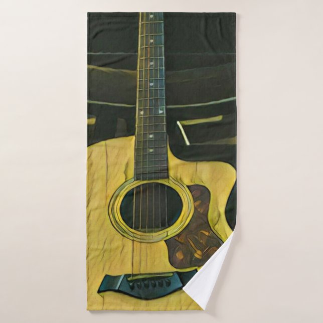 Gift for guitarist friend bath towel set (Bath Towel)