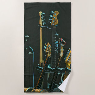 Gift for guitarist friend beach towel