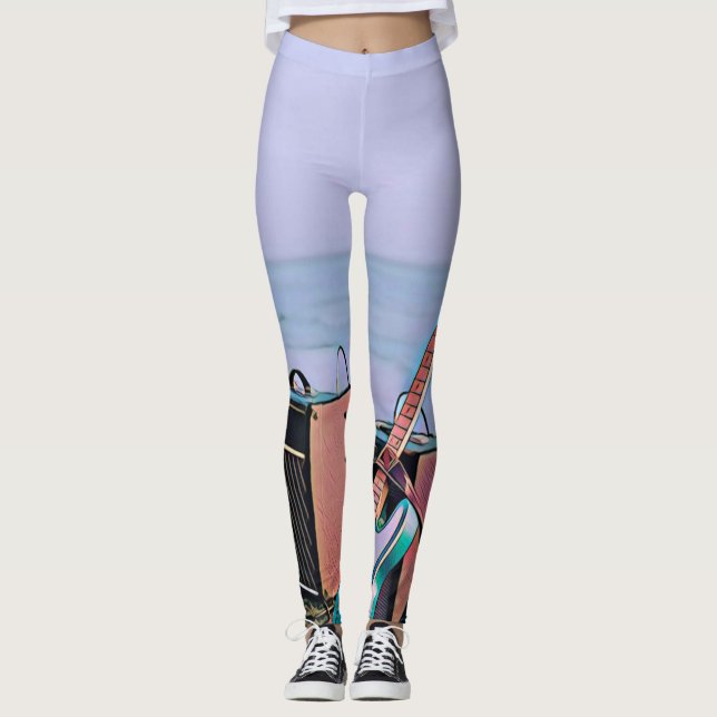 Gift for guitarist friend leggings (Front)