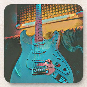 Gift for guitarist husband coaster