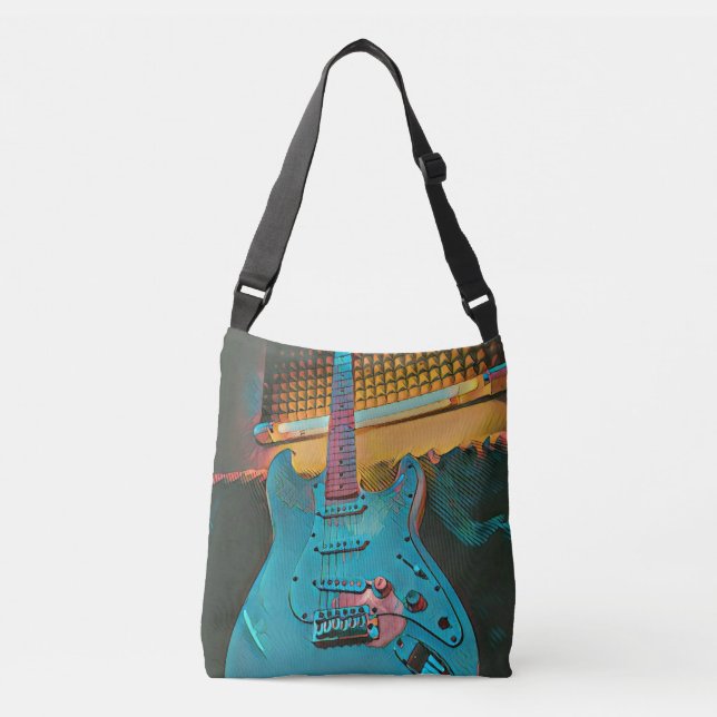 Gift for guitarist husband crossbody bag (Front)