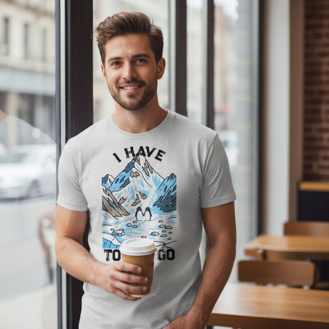Gift for Him: Men's Penguin Mountain Custom Tee (Creator Uploaded)