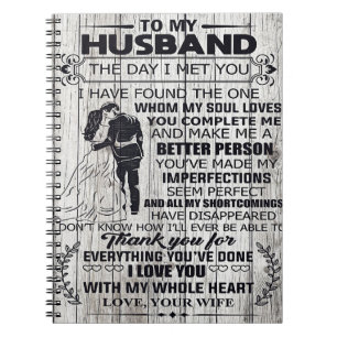 Gift For Husband To My Husband Best Gift Notebook