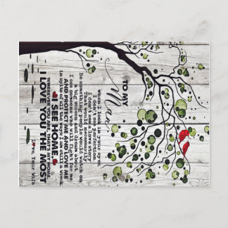 Gift For Husband | To My Husband Lovely Letter Announcement Postcard