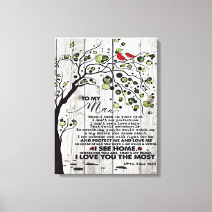 Gift For Husband   To My Husband Lovely Letter Canvas Print
