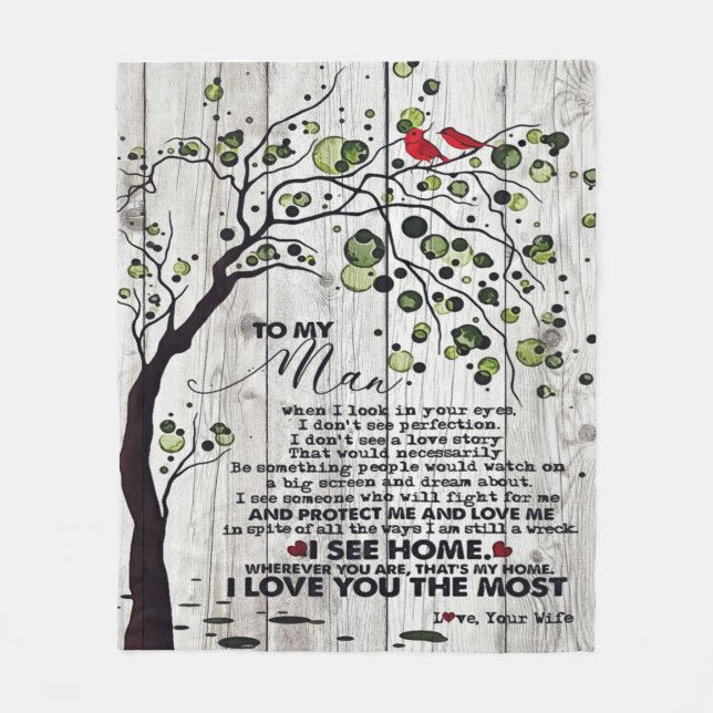 Gift For Husband | To My Husband Lovely Letter Fleece Blanket (Front)