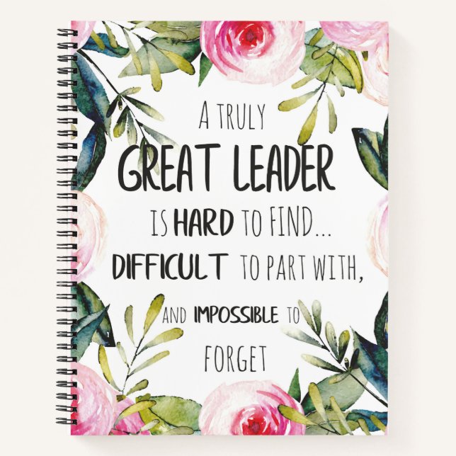 Gift for leader manager supervisors notebook (Front)