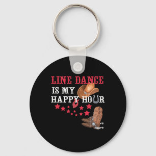 Gift For Line Dancers Line Dance Is My Happy Hour Key Ring