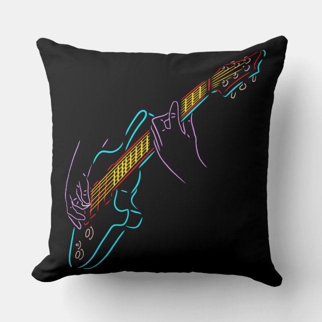 Gift for lovers of rock, guitar music, guitarists. cushion (Front)