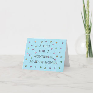 Gift for Maid of Honor Confetti and Lettering Card