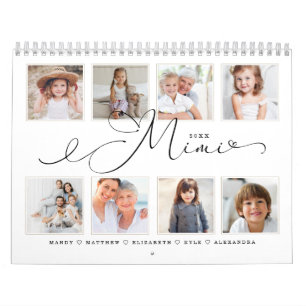 Gift for Mimi Grandchildren Family Photos Calendar